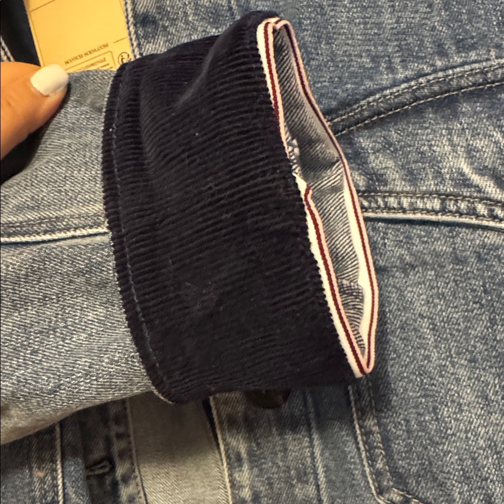 NEW🌟Scotch & Soda Chore Crop Denim Jacket with corduroy at the collar and cuffs - Picture 6 of 8